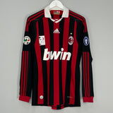 2009/10 AC MILAN BECKHAM #32 L/S HOME SHIRT (M) ADIDAS