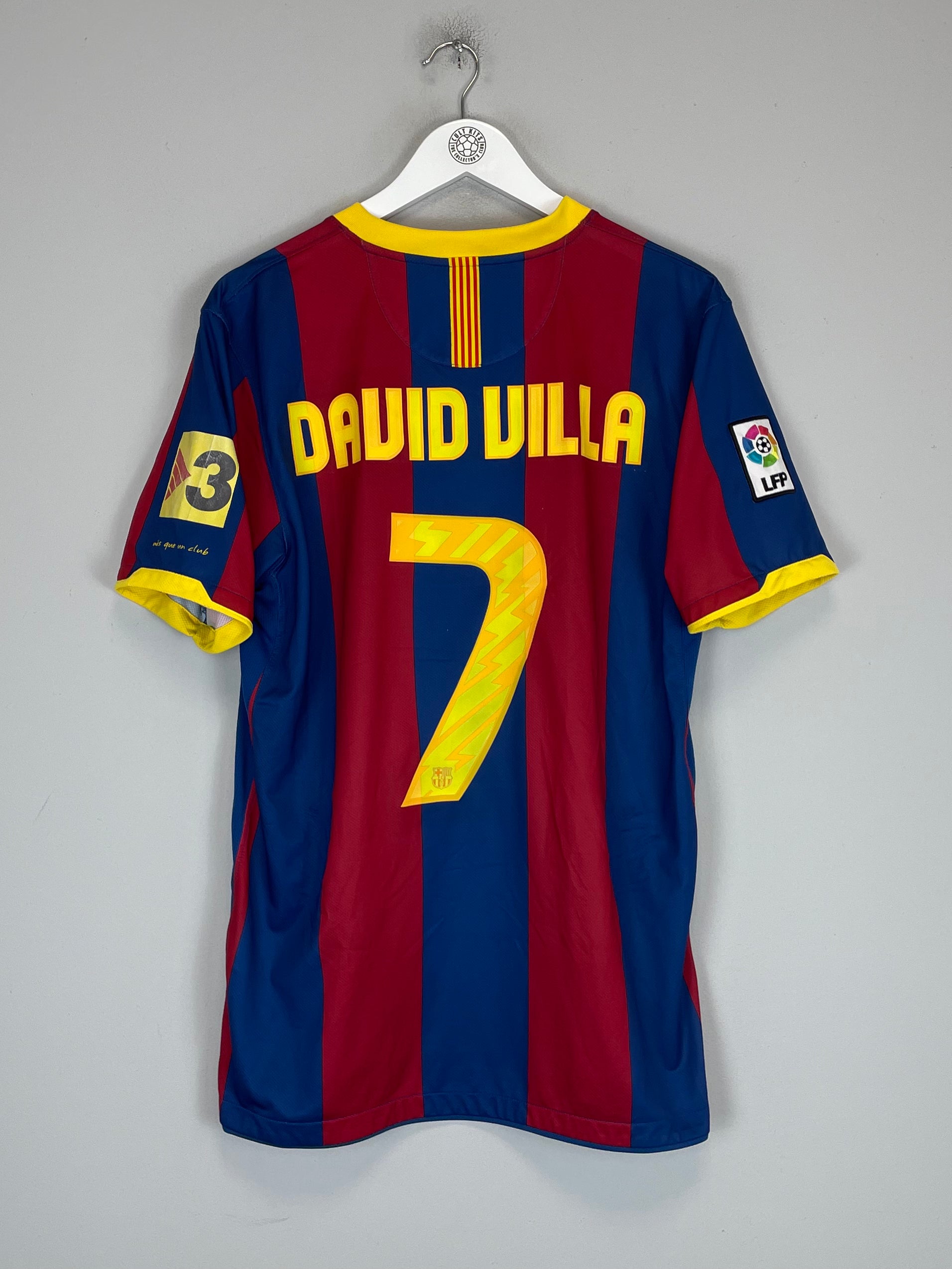 Shop 2010/11 BARCELONA DAVID VILLA #7 HOME SHIRT (L) NIKE, classic football shirts, vintage football shirts & retro soccer jerseys at Cult Kits