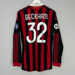 2009/10 AC MILAN BECKHAM #32 L/S HOME SHIRT (M) ADIDAS