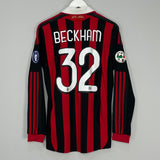 2009/10 AC MILAN BECKHAM #32 L/S HOME SHIRT (M) ADIDAS