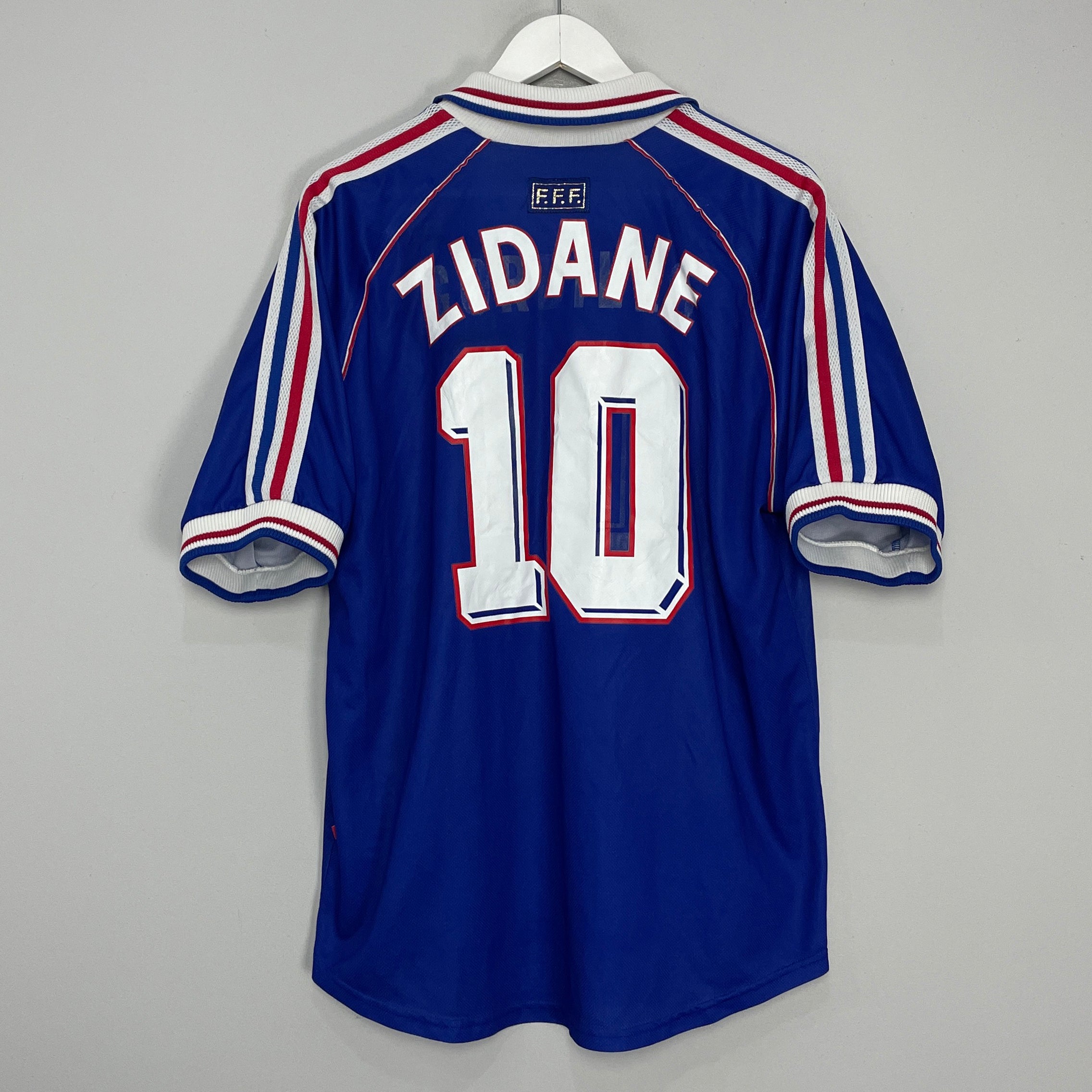 Shop 1998/00 FRANCE ZIDANE #10 HOME SHIRT (L) ADIDAS, classic football shirts, vintage football shirts & retro soccer jerseys at Cult Kits