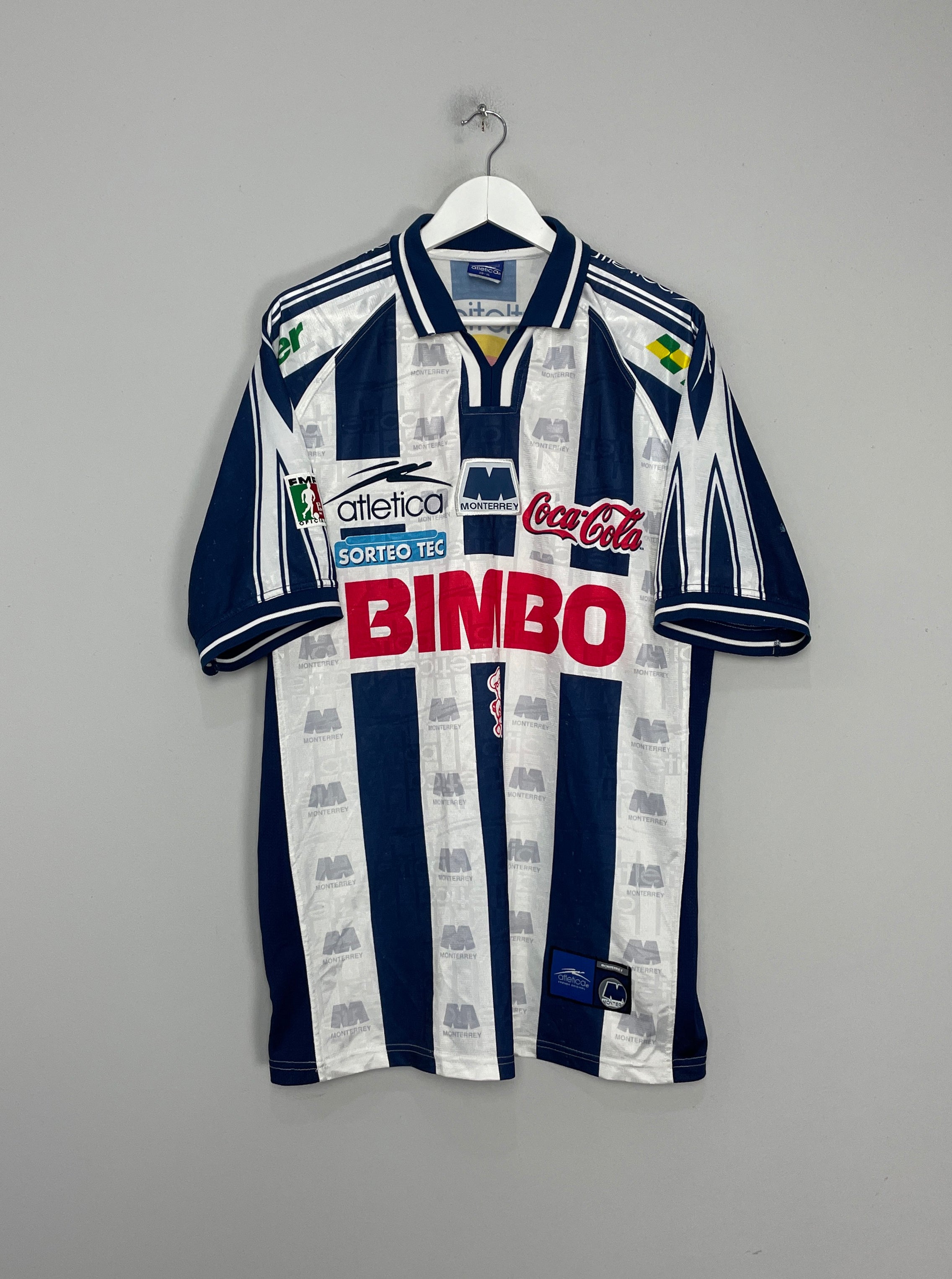 Shop 1999/00 MONTERREY HOME SHIRT (XL) ATETICA, classic football shirts, vintage football shirts & retro soccer jerseys at Cult Kits