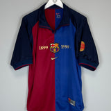 Shop 1999/00 BARCELONA GUARDIOLA #4 *CENTENARY* HOME SHIRT (L) NIKE, classic football shirts, vintage football shirts & retro soccer jerseys at Cult Kits