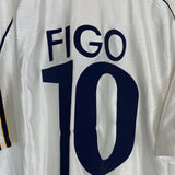 1998/00 REAL MADRID FIGO #10 HOME SHIRT (XL) ADIDAS