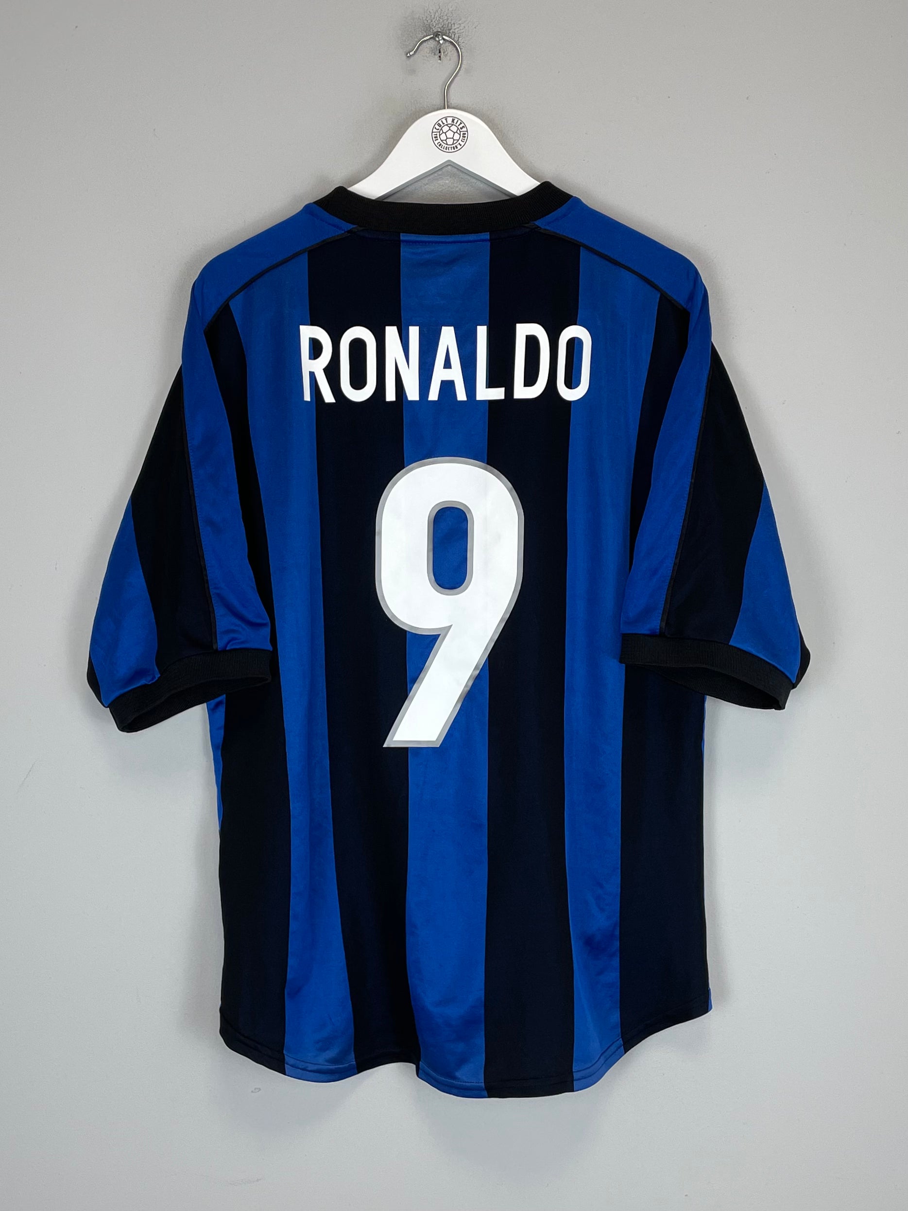Shop 1999/00 INTER MILAN RONALDO #9 HOME SHIRT (L) NIKE, classic football shirts, vintage football shirts & retro soccer jerseys at Cult Kits