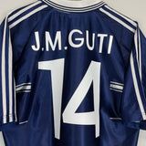 Shop 1998/00 REAL MADRID GUTI #14 AWAY SHIRT (M) ADIDAS, classic football shirts, vintage football shirts & retro soccer jerseys at Cult Kits