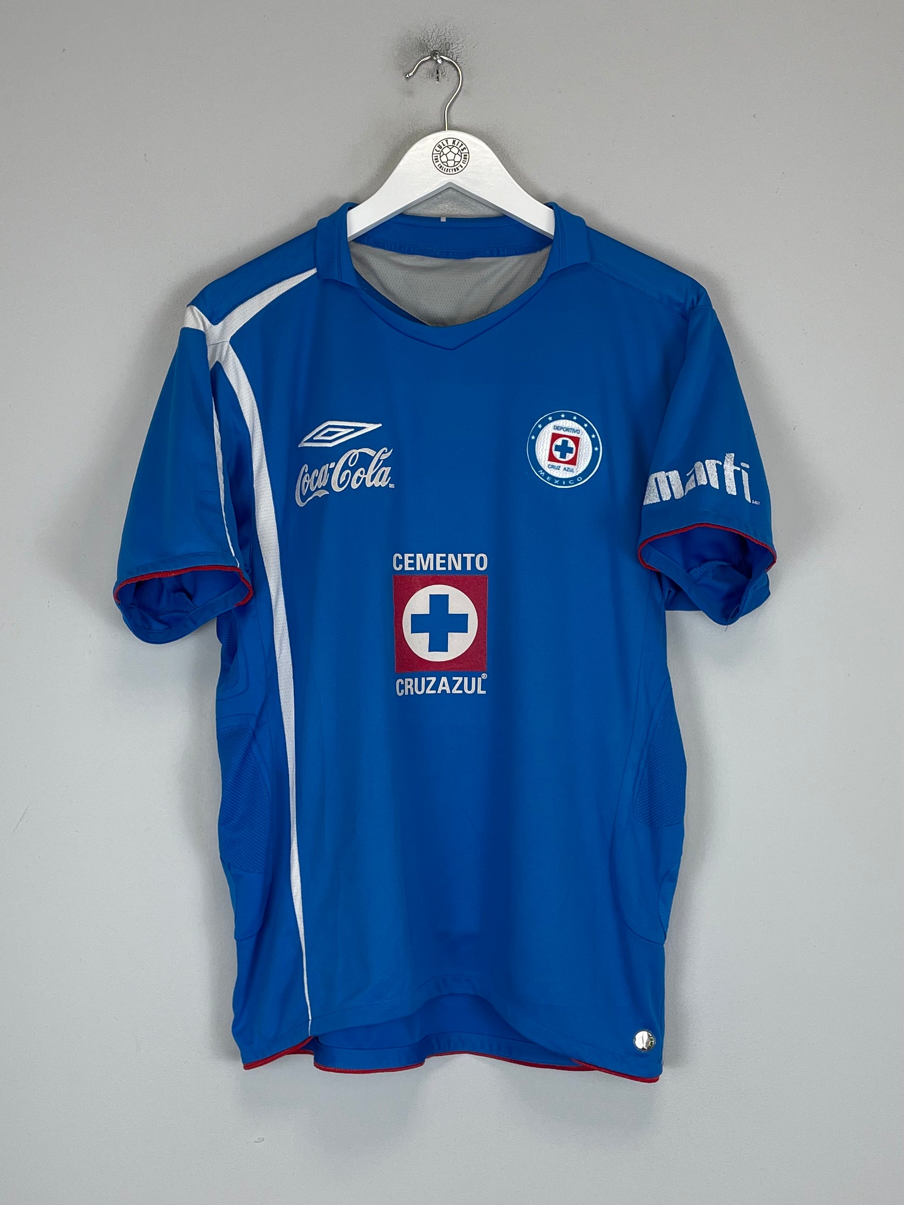 Shop 2007/08 CRUZ AZUL HOME SHIRT (M) UMBRO, classic football shirts, vintage football shirts & retro soccer jerseys at Cult Kits