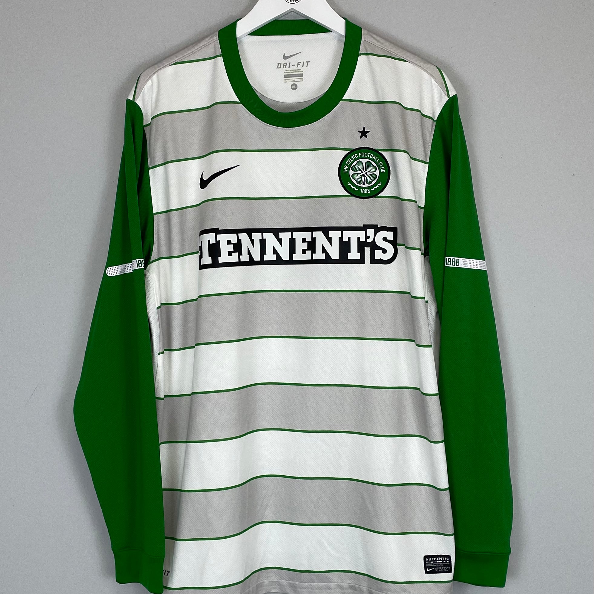 Shop 2011/12 CELTIC #9 L/S AWAY SHIRT (XL) NIKE, classic football shirts, vintage football shirts & retro soccer jerseys at Cult Kits