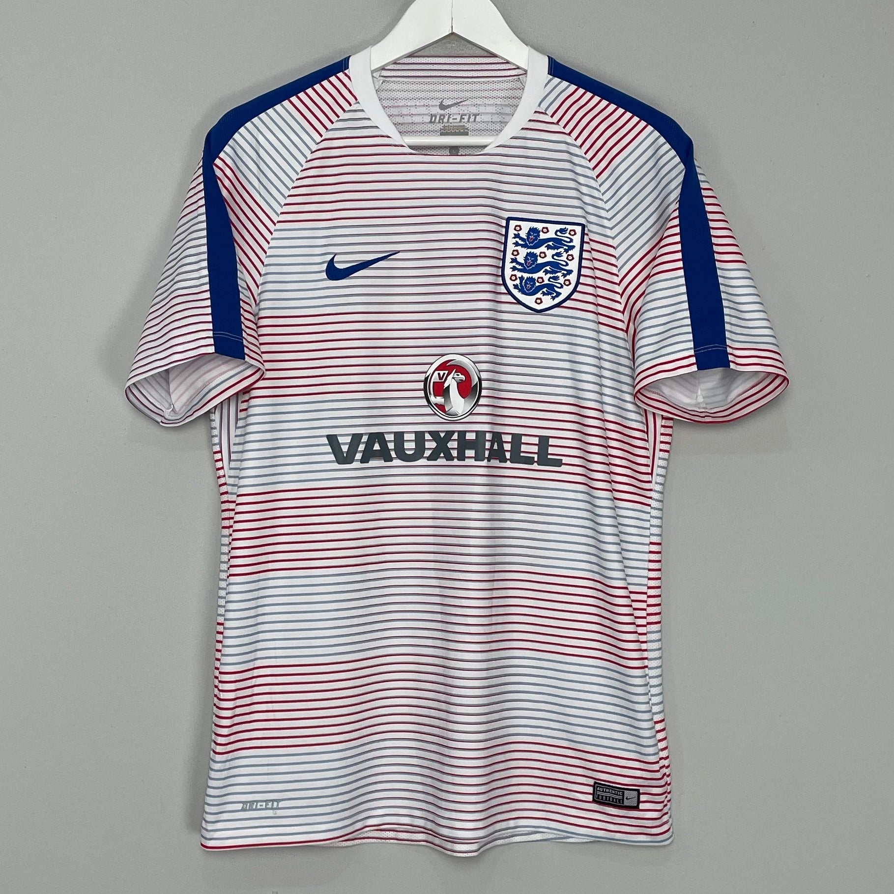 Shop 2016/17 ENGLAND PRE MATCH SHIRT (L) NIKE, classic football shirts, vintage football shirts & retro soccer jerseys at Cult Kits