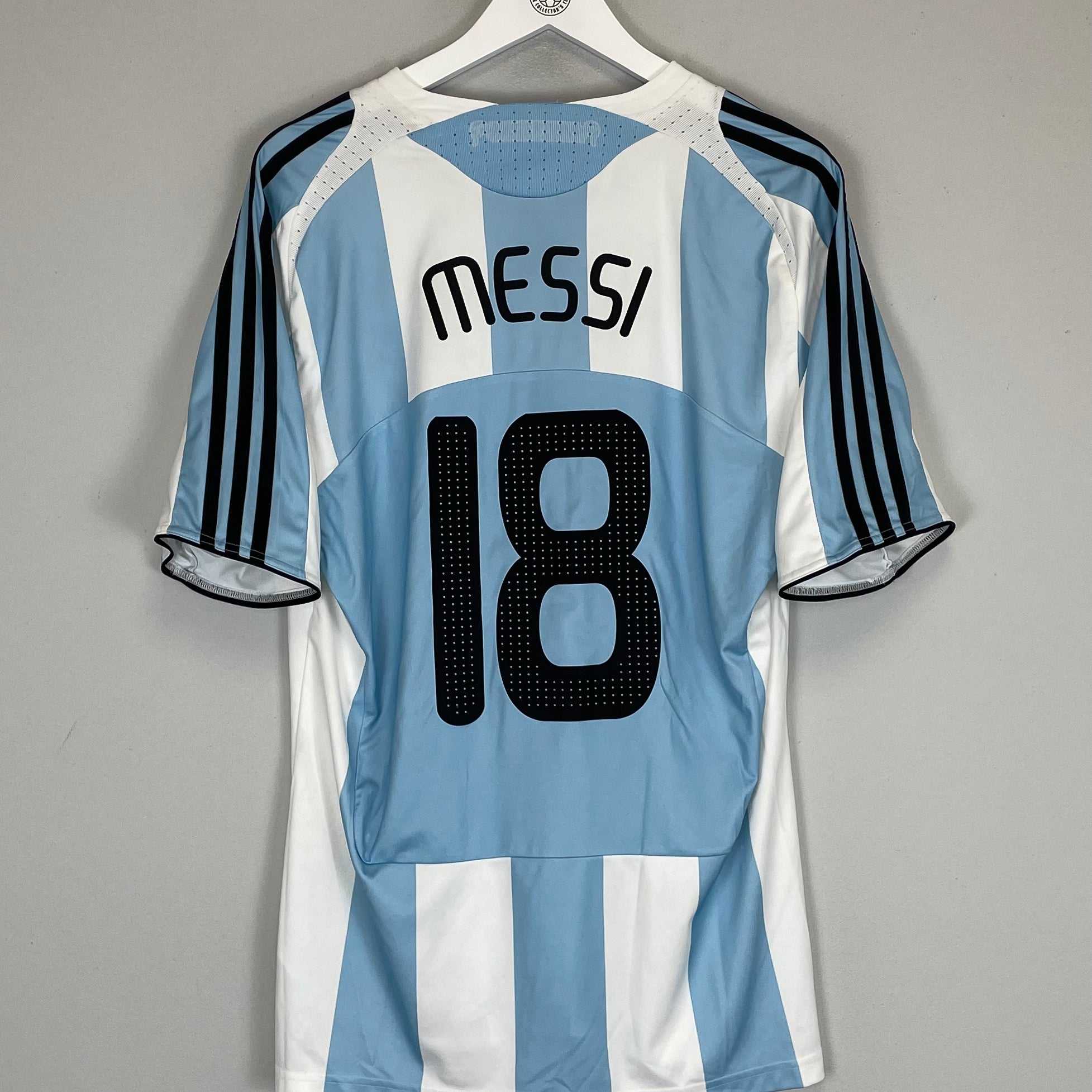 Shop 2007/09 ARGENTINA MESSI #18 HOME SHIRT (L) ADIDAS, classic football shirts, vintage football shirts & retro soccer jerseys at Cult Kits