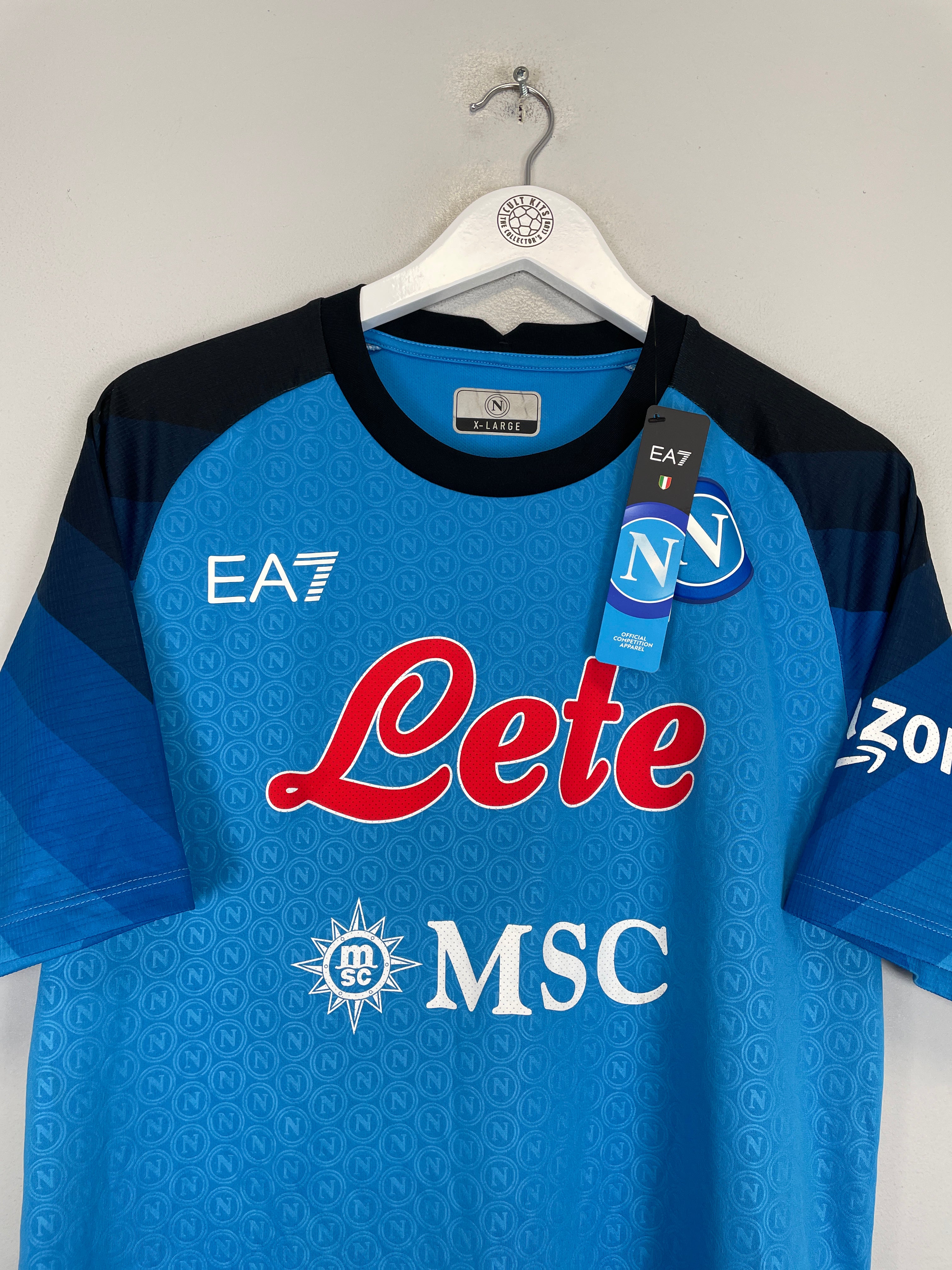 Shop 2022/23 NAPOLI *BNWT* HOME SHIRT (XL) EA7, classic football shirts, vintage football shirts & retro soccer jerseys at Cult Kits