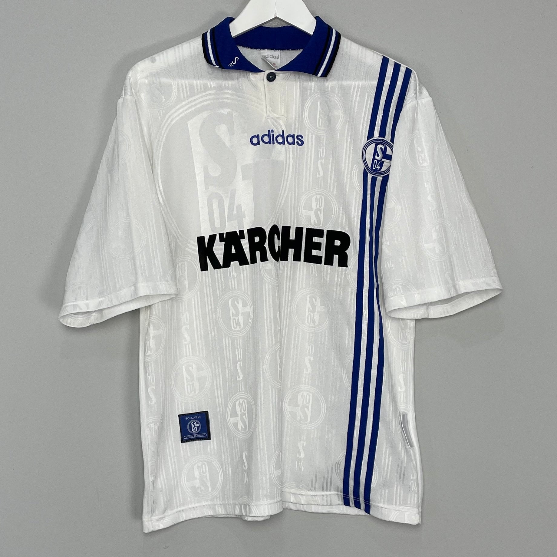 Shop 1996/97 SCHALKE AWAY SHIRT (L) ADIDAS, classic football shirts, vintage football shirts & retro soccer jerseys at Cult Kits