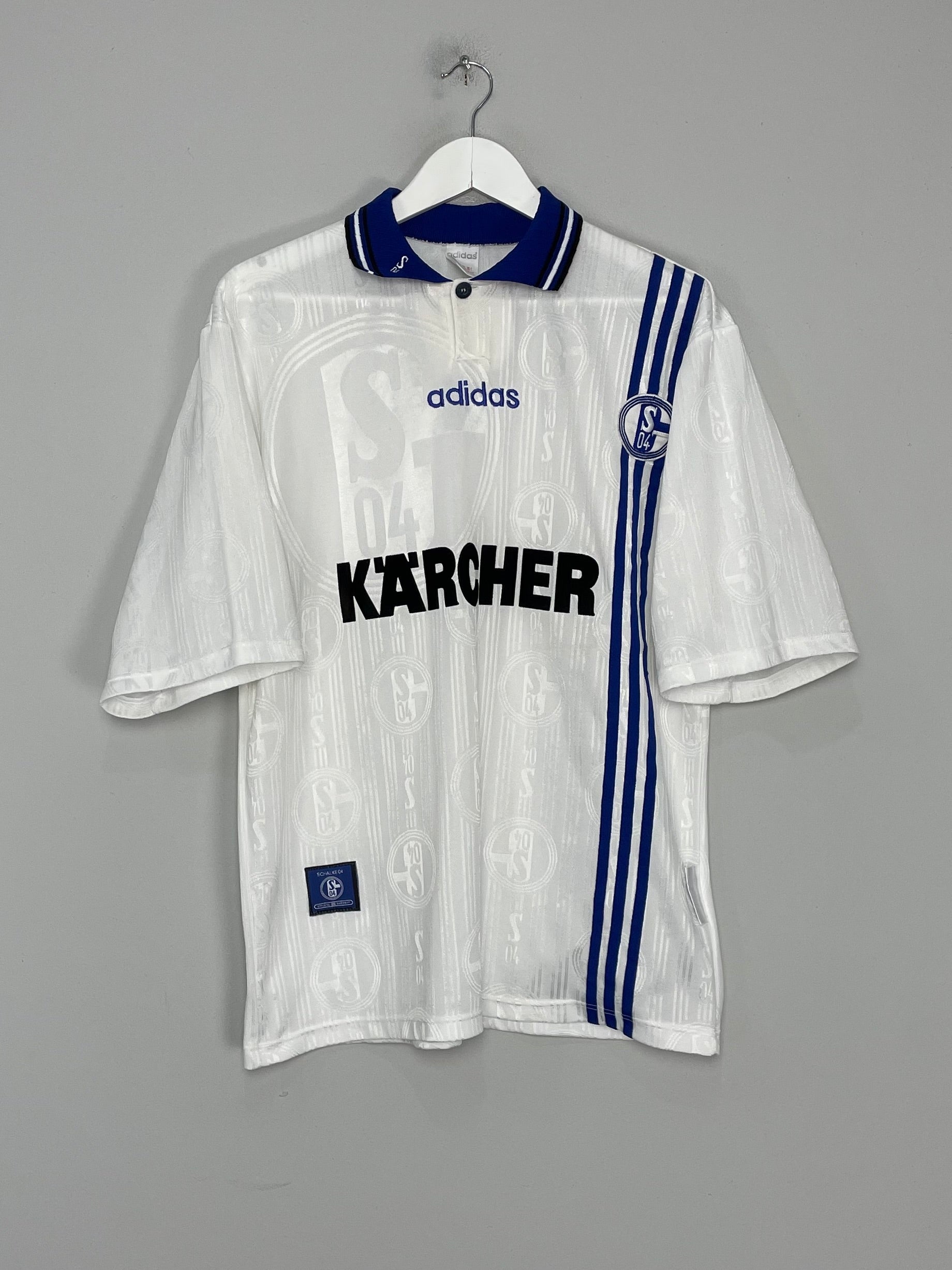 Shop 1996/97 SCHALKE AWAY SHIRT (L) ADIDAS, classic football shirts, vintage football shirts & retro soccer jerseys at Cult Kits