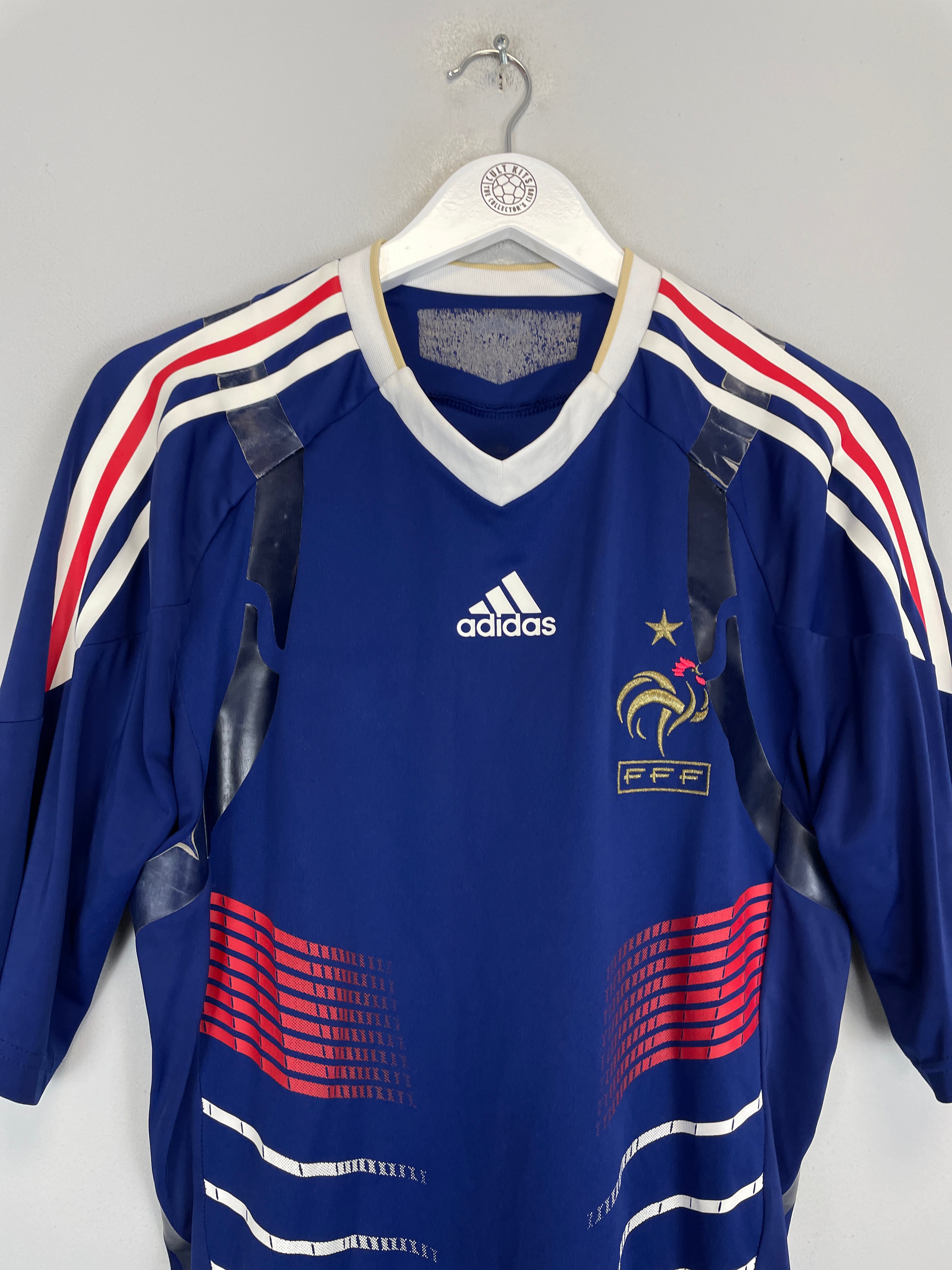 Shop 2009/10 FRANCE *PLAYER ISSUE* HOME SHIRT (L) ADIDAS, classic football shirts, vintage football shirts & retro soccer jerseys at Cult Kits