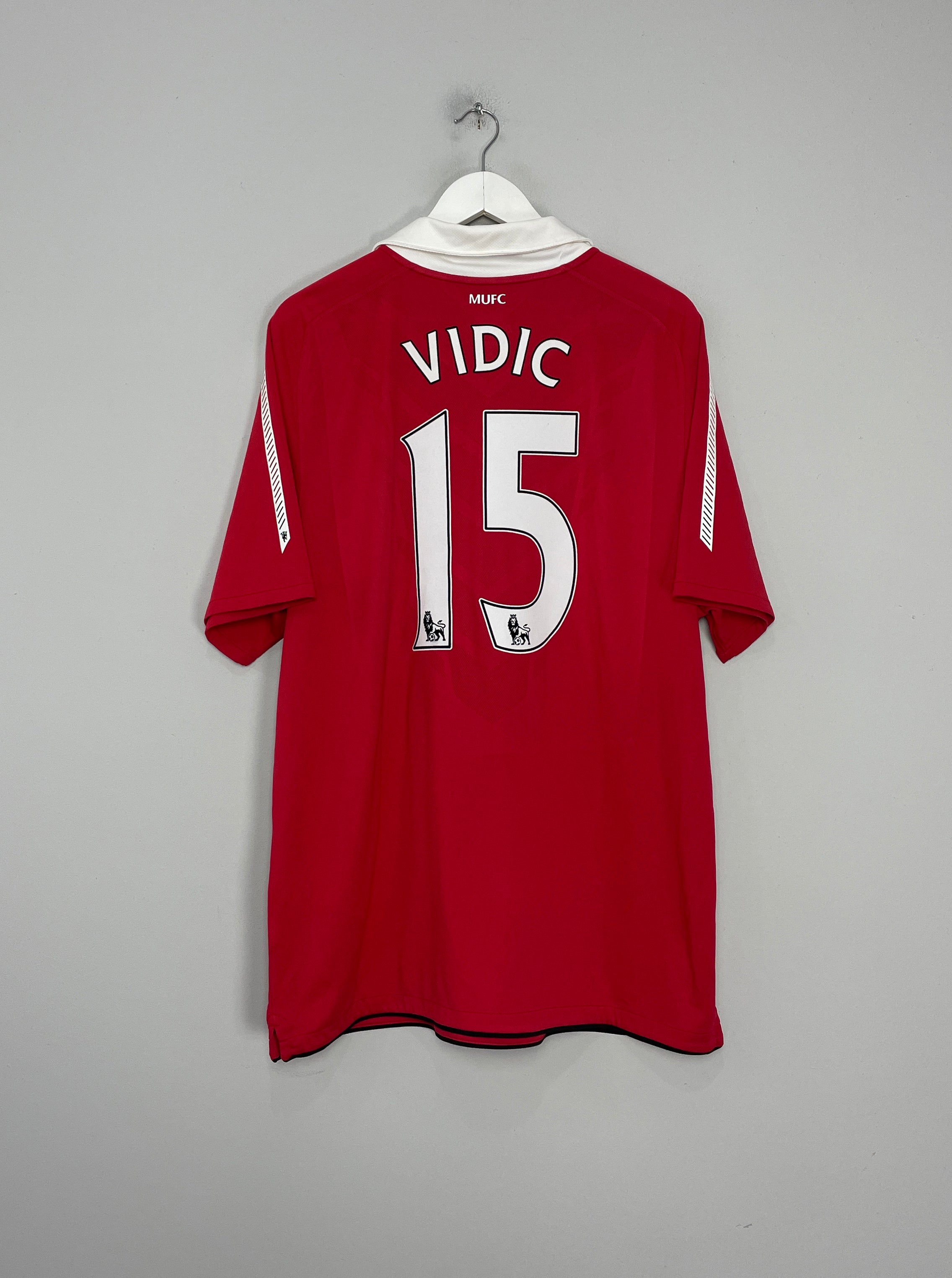 Shop 2010/11 MANCHESTER UNITED VIDIC #15 HOME SHIRT (XL) NIKE, classic football shirts, vintage football shirts & retro soccer jerseys at Cult Kits