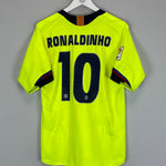 Shop 2005/06 BARCELONA RONALDINHO #10 AWAY SHIRT (M) NIKE, classic football shirts, vintage football shirts & retro soccer jerseys at Cult Kits