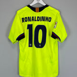 Shop 2005/06 BARCELONA RONALDINHO #10 AWAY SHIRT (M) NIKE, classic football shirts, vintage football shirts & retro soccer jerseys at Cult Kits