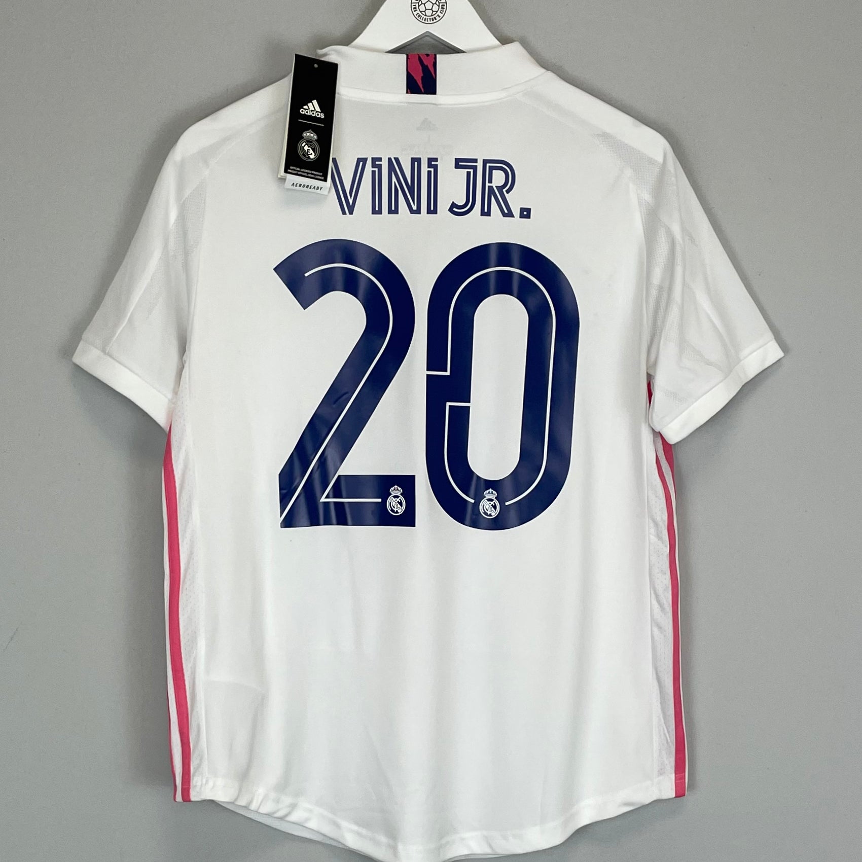 Shop 2020/21 REAL MADRID VINI JR #20 *BNWT* HOME SHIRT (WOMENS L) ADIDAS, classic football shirts, vintage football shirts & retro soccer jerseys at Cult Kits