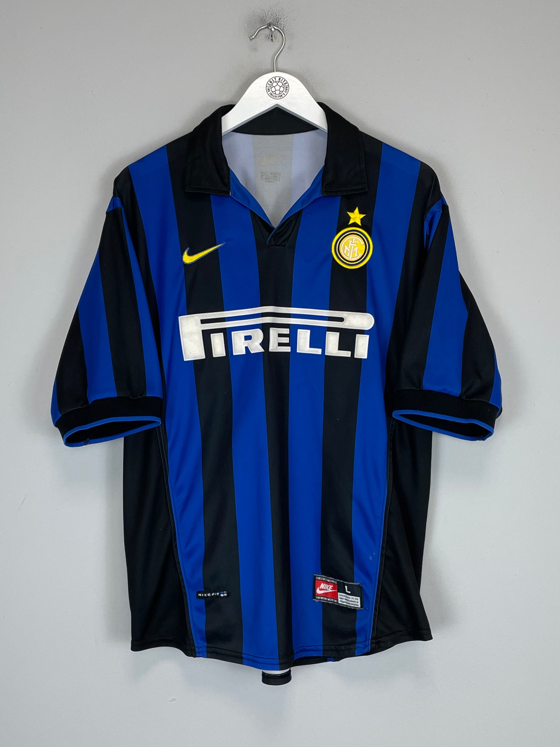 Shop 1998/99 INTER MILAN RONALDO #9 HOME SHIRT (L) NIKE, classic football shirts, vintage football shirts & retro soccer jerseys at Cult Kits