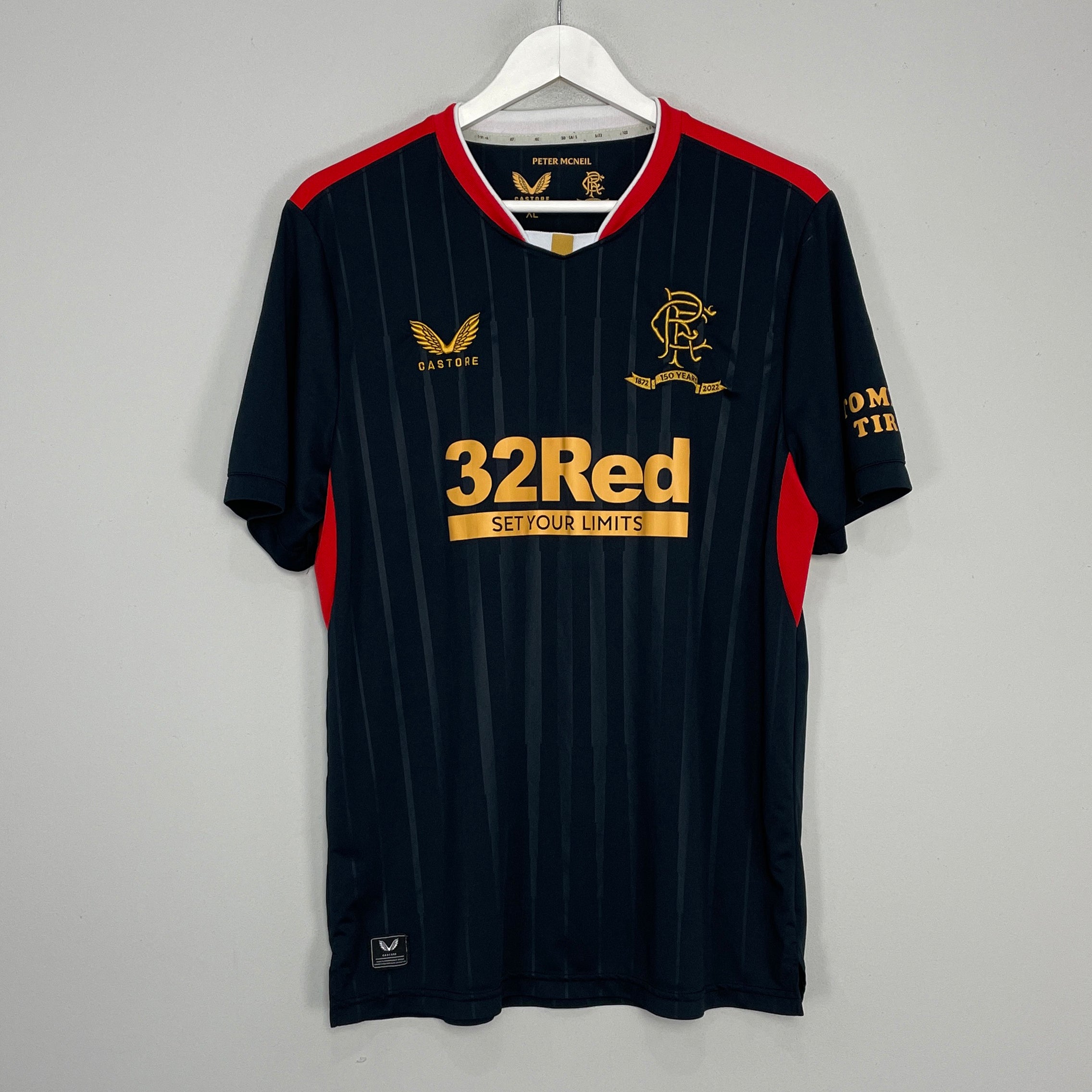 Shop 2021/22 RANGERS *150 YEAR* AWAY SHIRT (XL) CASTORE, classic football shirts, vintage football shirts & retro soccer jerseys at Cult Kits