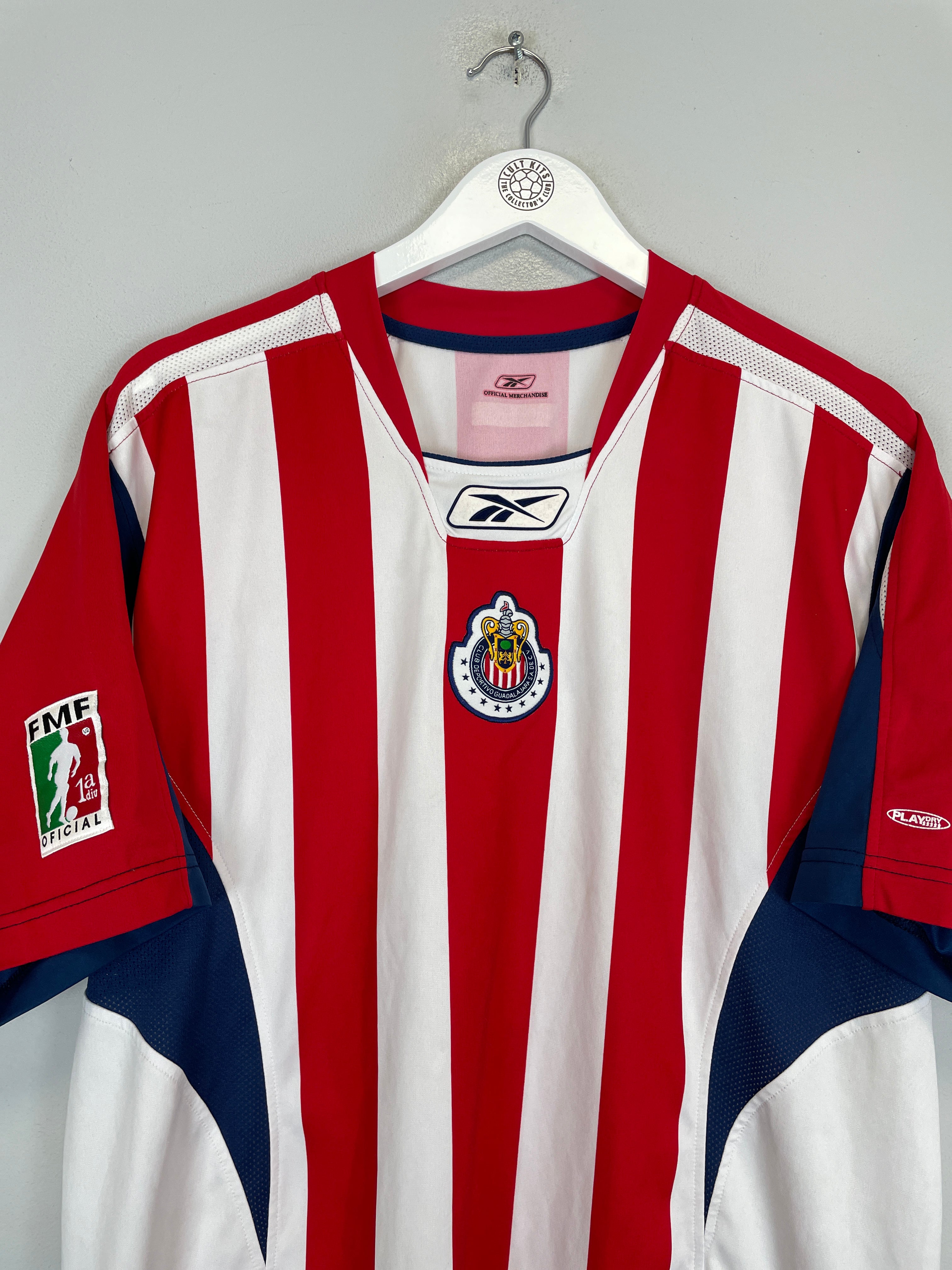 Shop 2004/05 CHIVAS GUADALAJARA HOME SHIRT (L) REEBOK, classic football shirts, vintage football shirts & retro soccer jerseys at Cult Kits