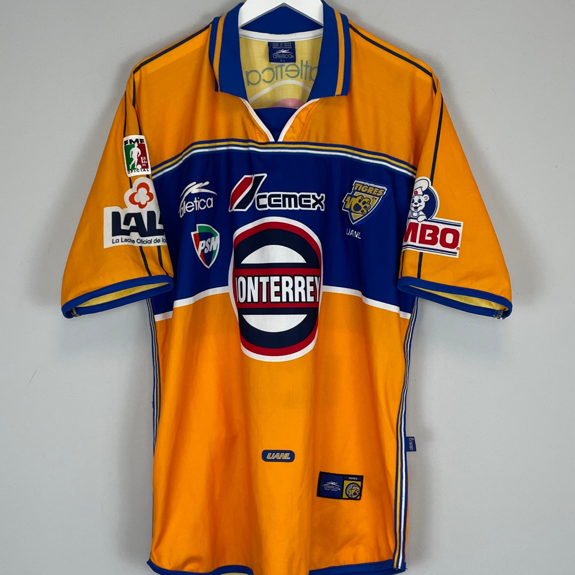 Shop 2000/01 TIGRES HOME SHIRT (L) ATLETICA, classic football shirts, vintage football shirts & retro soccer jerseys at Cult Kits