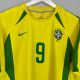 2002/04 BRAZIL RONALDO #9 HOME SHIRT (L) NIKE