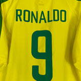 2002/04 BRAZIL RONALDO #9 HOME SHIRT (L) NIKE