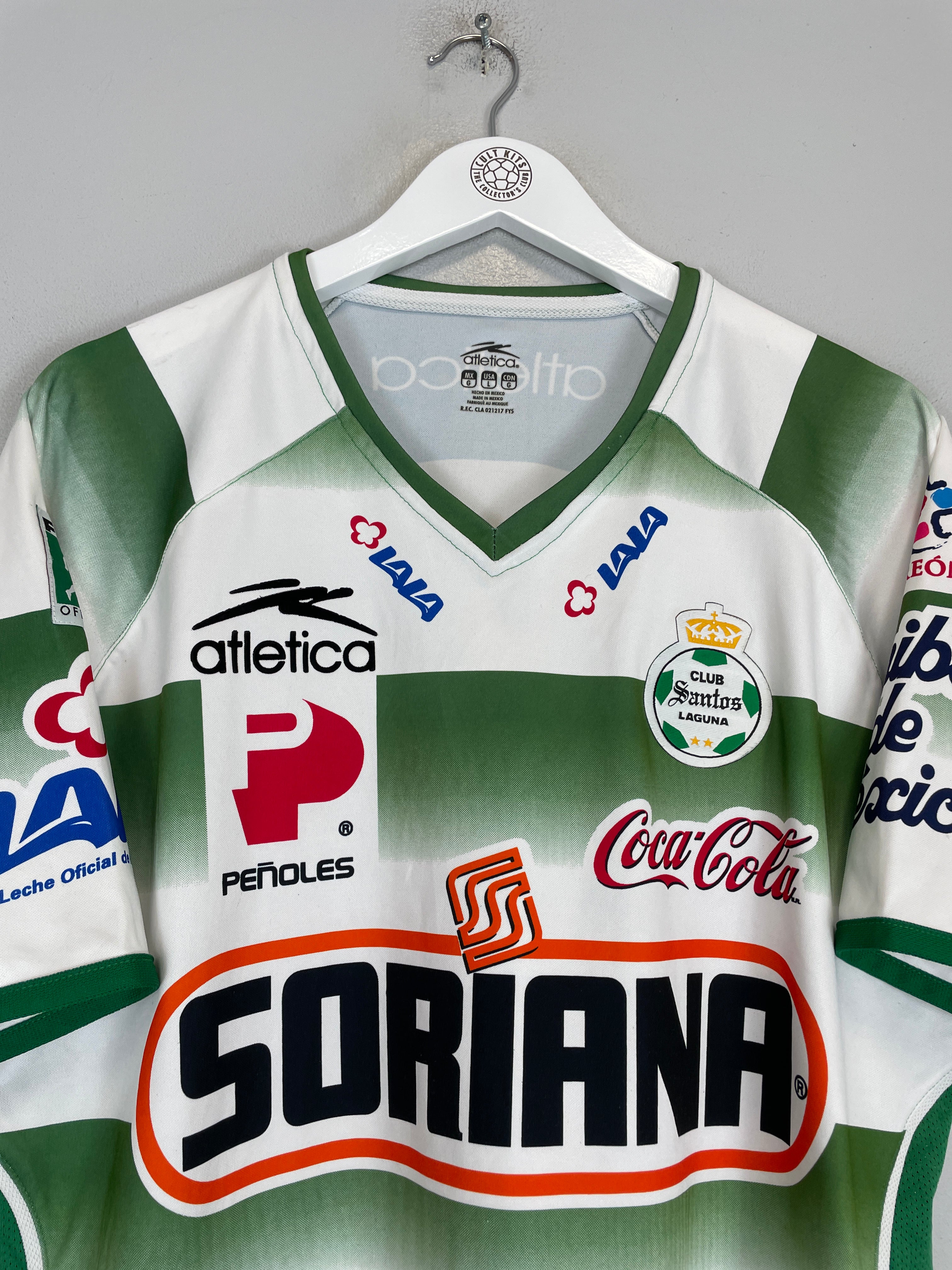 Shop 2007/08 SANTOS LAGUNA HOME SHIRT (L) ATLETICA, classic football shirts, vintage football shirts & retro soccer jerseys at Cult Kits