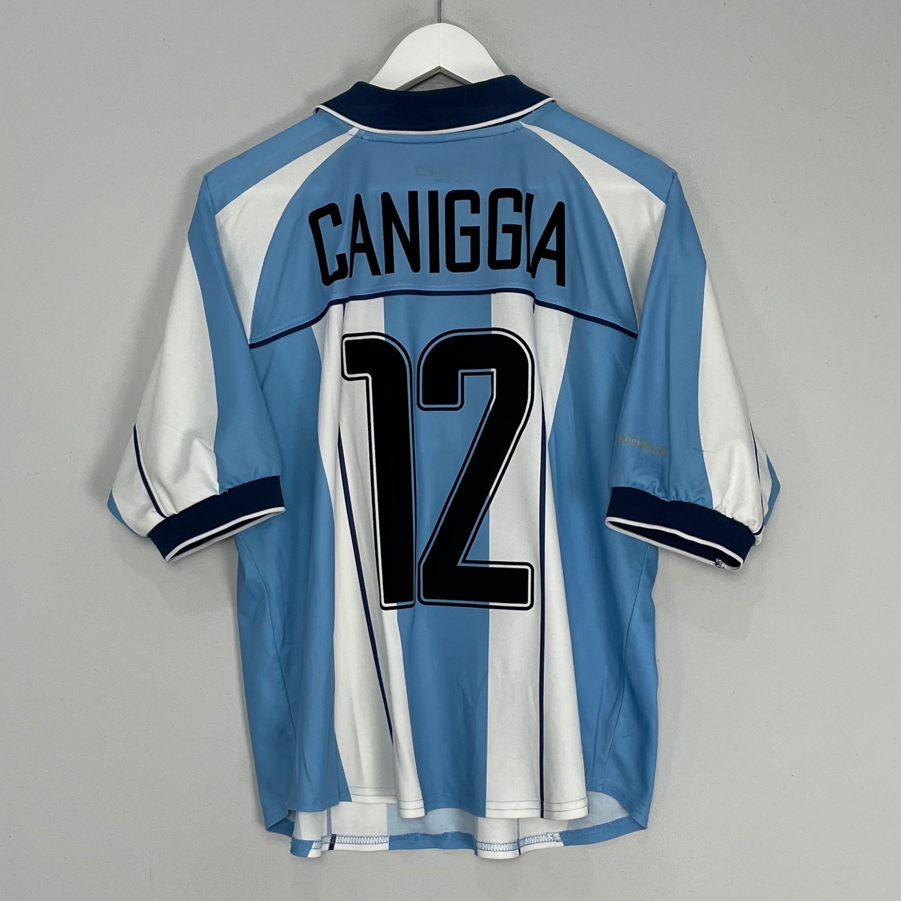 Shop 2000/01 ARGENTINA CANNIGIA #12 HOME SHIRT (S) REEBOK, classic football shirts, vintage football shirts & retro soccer jerseys at Cult Kits