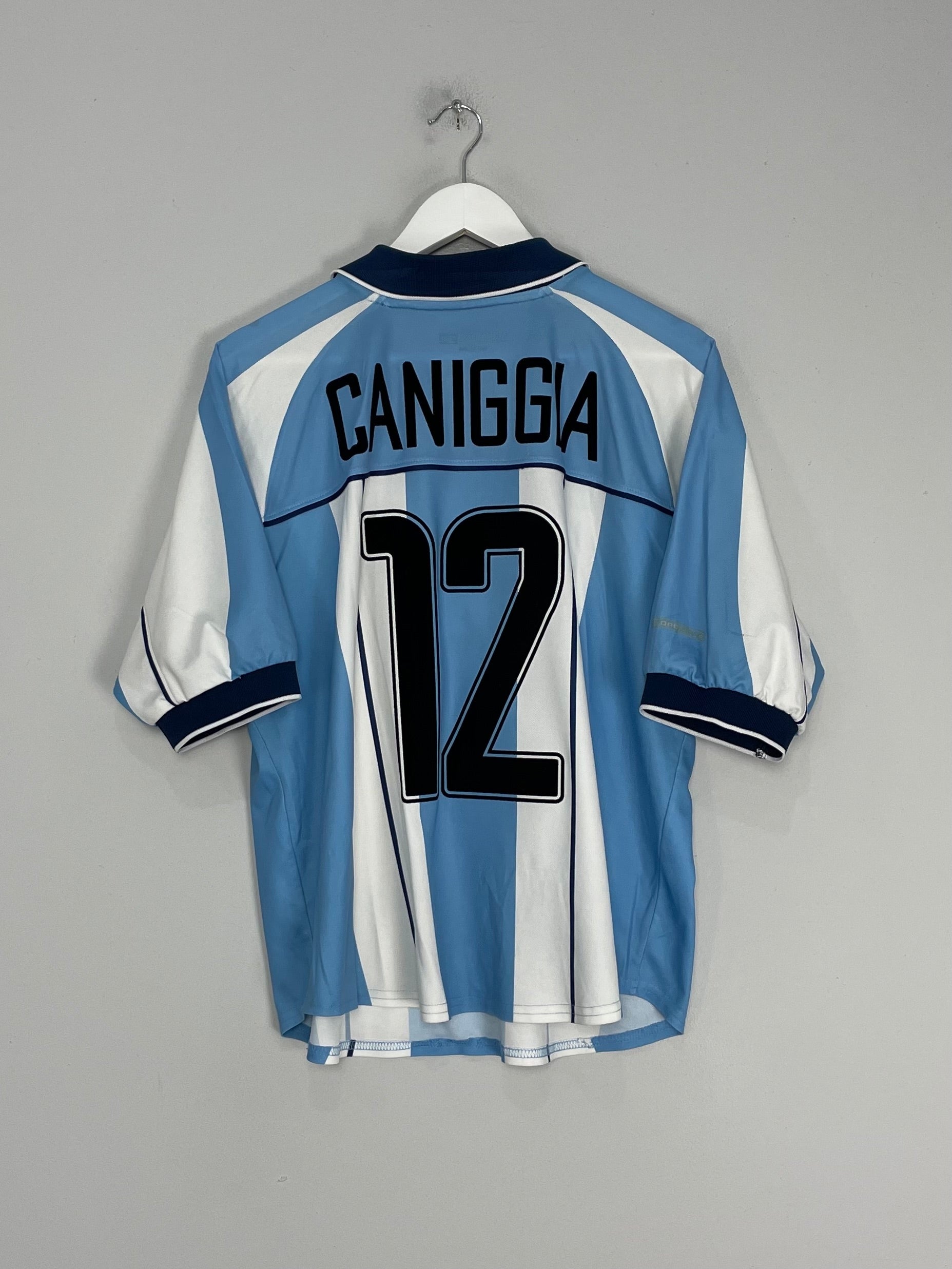 Shop 2000/01 ARGENTINA CANNIGIA #12 HOME SHIRT (S) REEBOK, classic football shirts, vintage football shirts & retro soccer jerseys at Cult Kits