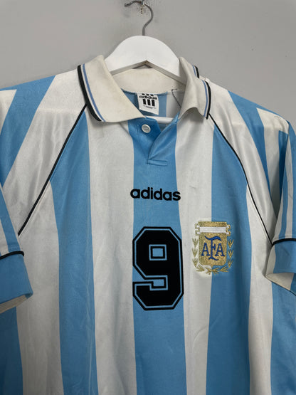 1996/97 ARGENTINA BATISTUTA #9 HOME SHIRT (M) ADIDAS