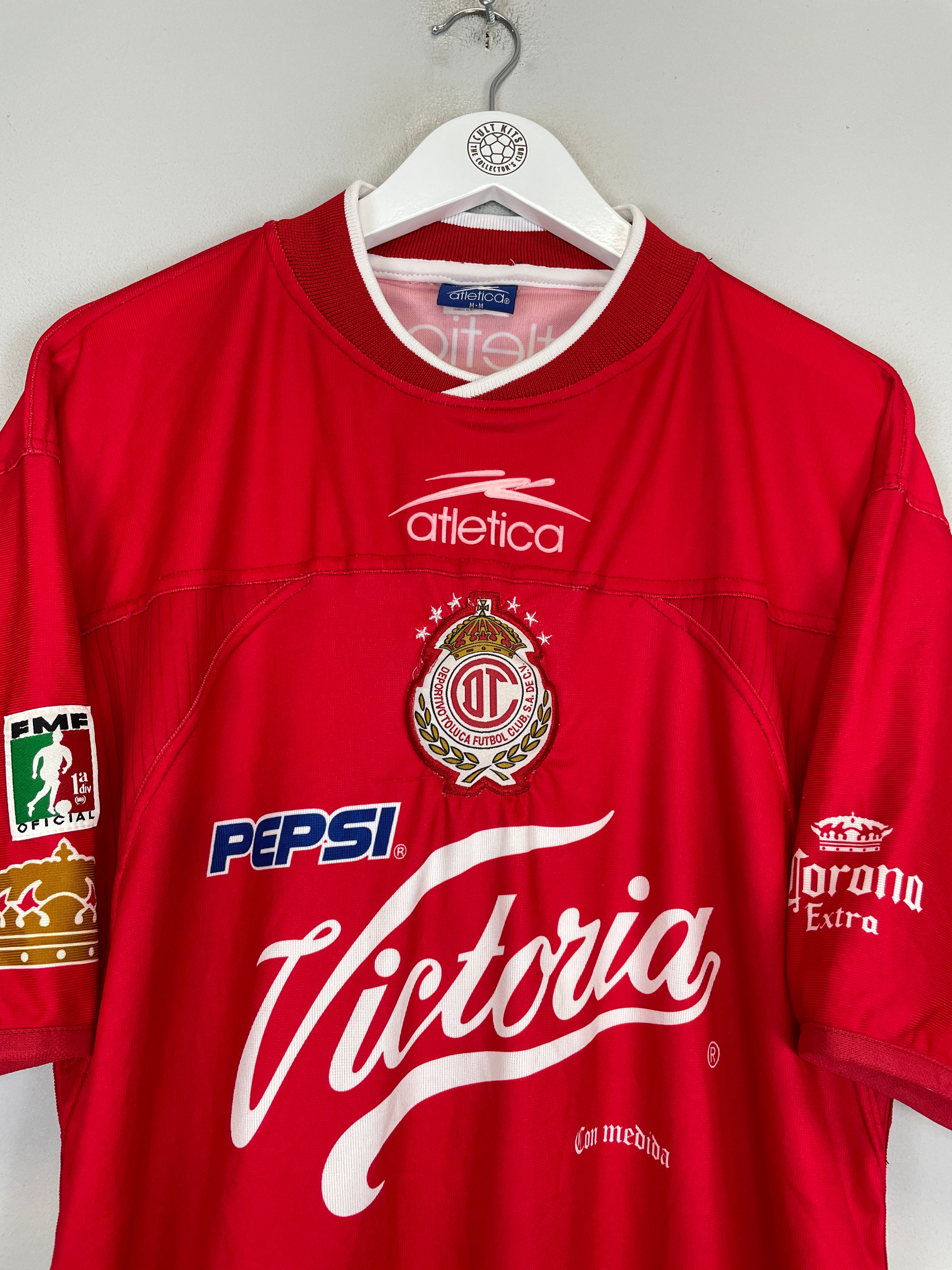 Shop 2000/01 DEPORTIVO TOLUCA HOME SHIRT (M) ATLETICA, classic football shirts, vintage football shirts & retro soccer jerseys at Cult Kits