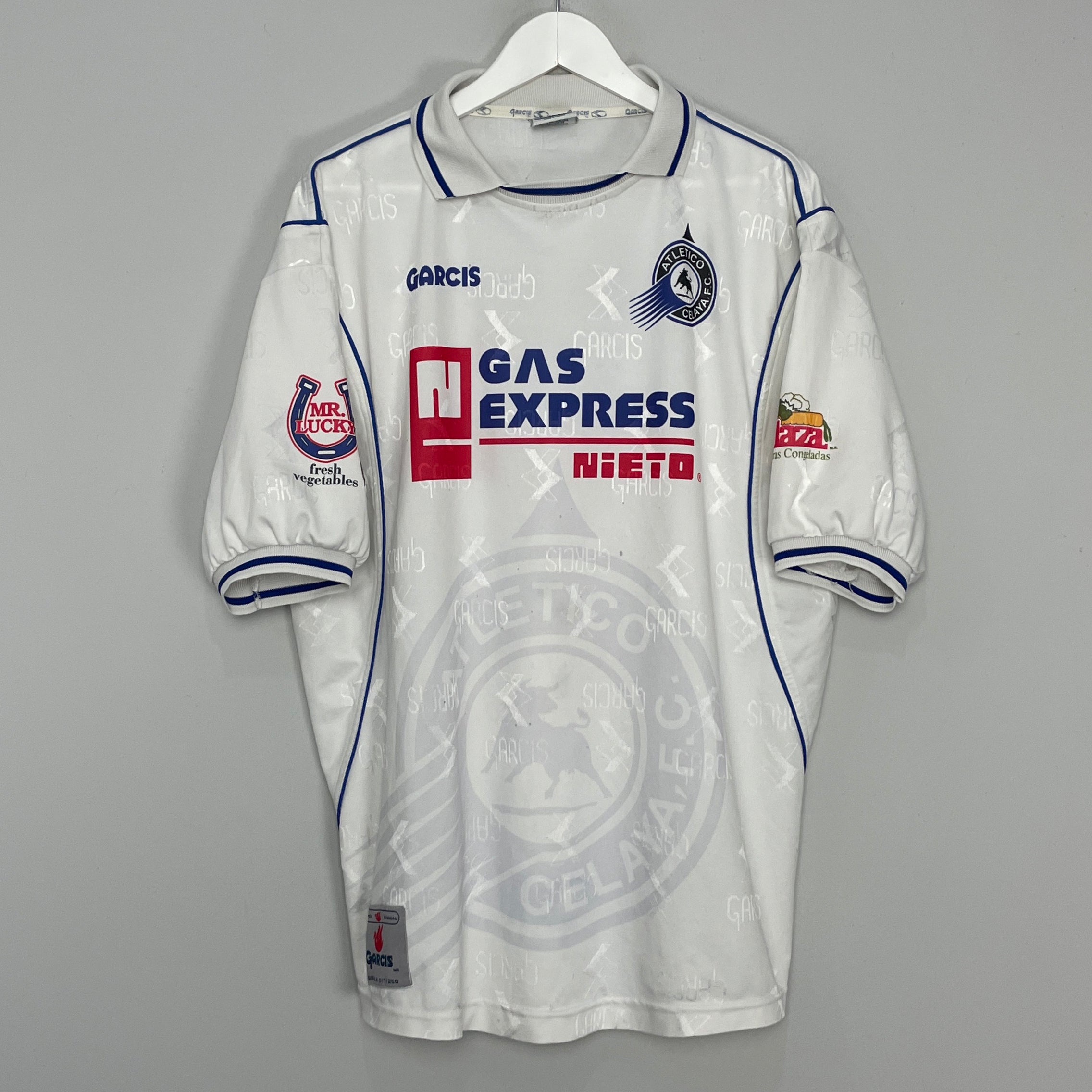 Shop 1999/00 ATLETICO CELAYA HOME SHIRT (XL) GARCIS, classic football shirts, vintage football shirts & retro soccer jerseys at Cult Kits