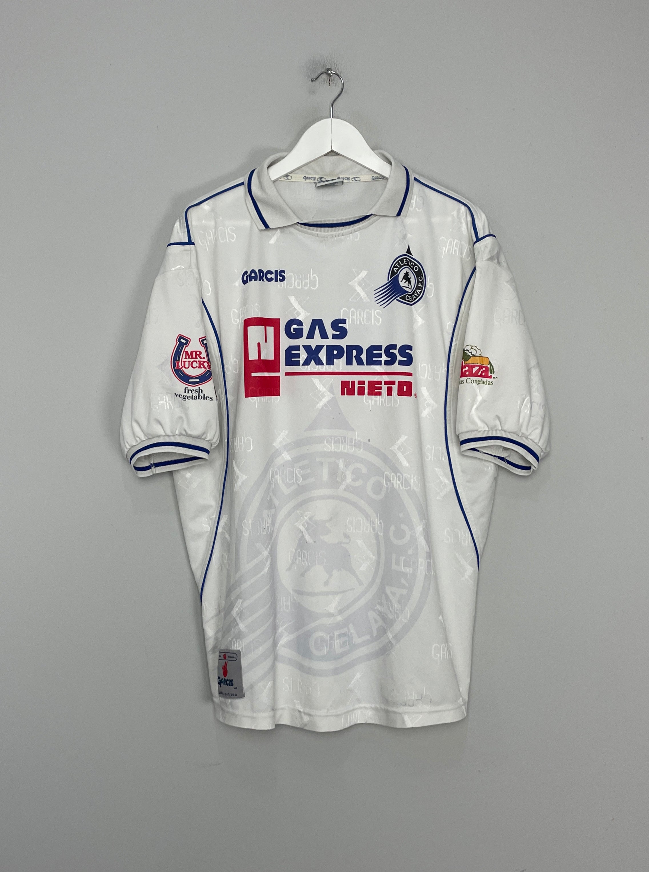 Shop 1999/00 ATLETICO CELAYA HOME SHIRT (XL) GARCIS, classic football shirts, vintage football shirts & retro soccer jerseys at Cult Kits