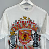 1993/94 MANCHESTER UNITED *DOUBLE CHAMPIONS* T-SHIRT (M) BOOTLEG