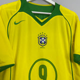 2004/05 BRAZIL RONALDO #9 HOME SHIRT (L) NIKE