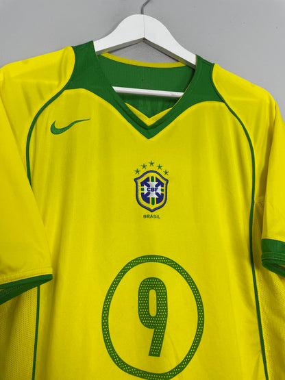 2004/05 BRAZIL RONALDO #9 HOME SHIRT (L) NIKE