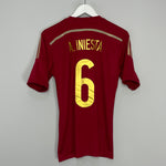 Shop 2013/15 SPAIN A.INIESTA #6 HOME SHIRT (S) ADIDAS, classic football shirts, vintage football shirts & retro soccer jerseys at Cult Kits