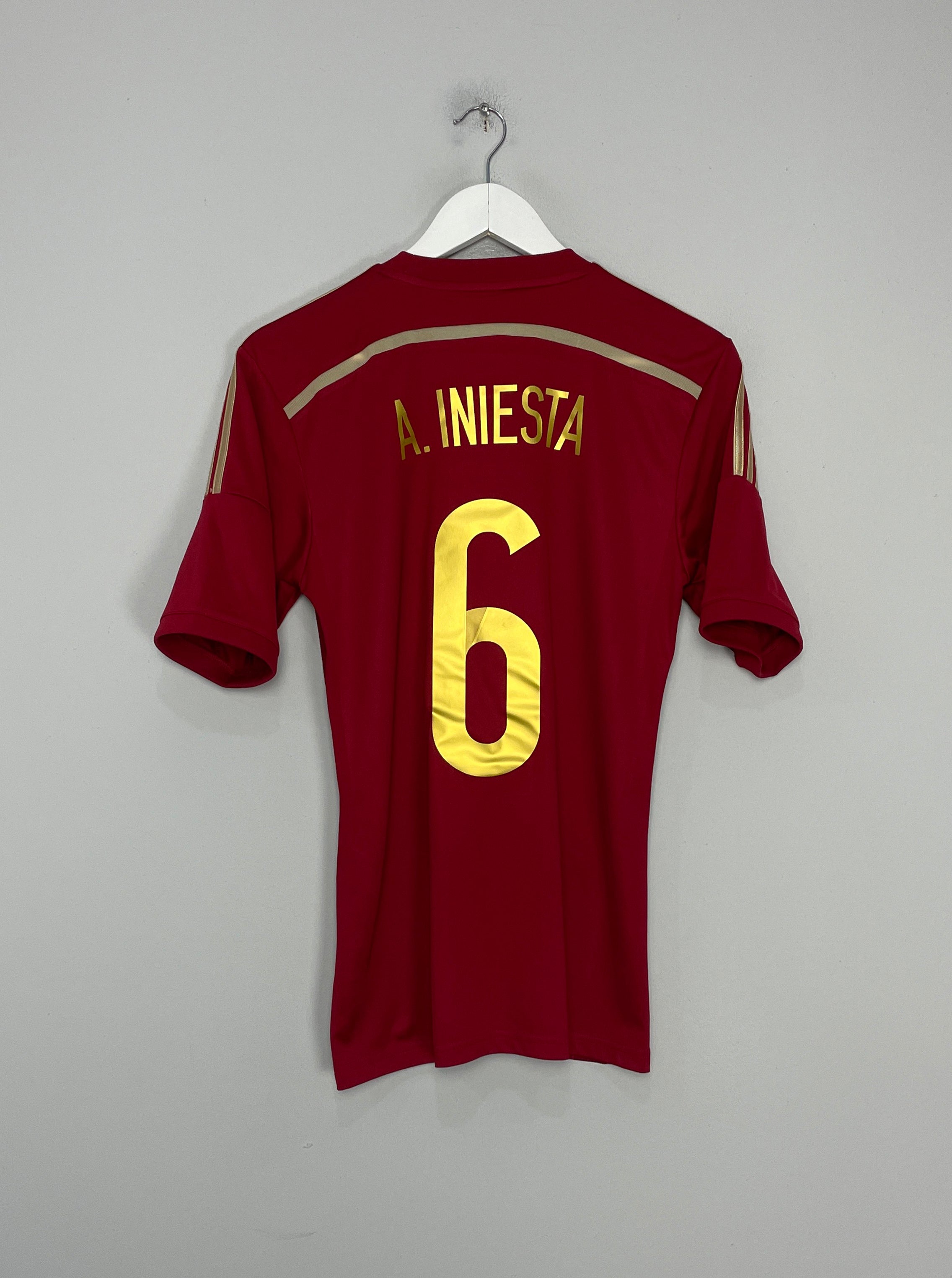 Shop 2013/15 SPAIN A.INIESTA #6 HOME SHIRT (S) ADIDAS, classic football shirts, vintage football shirts & retro soccer jerseys at Cult Kits