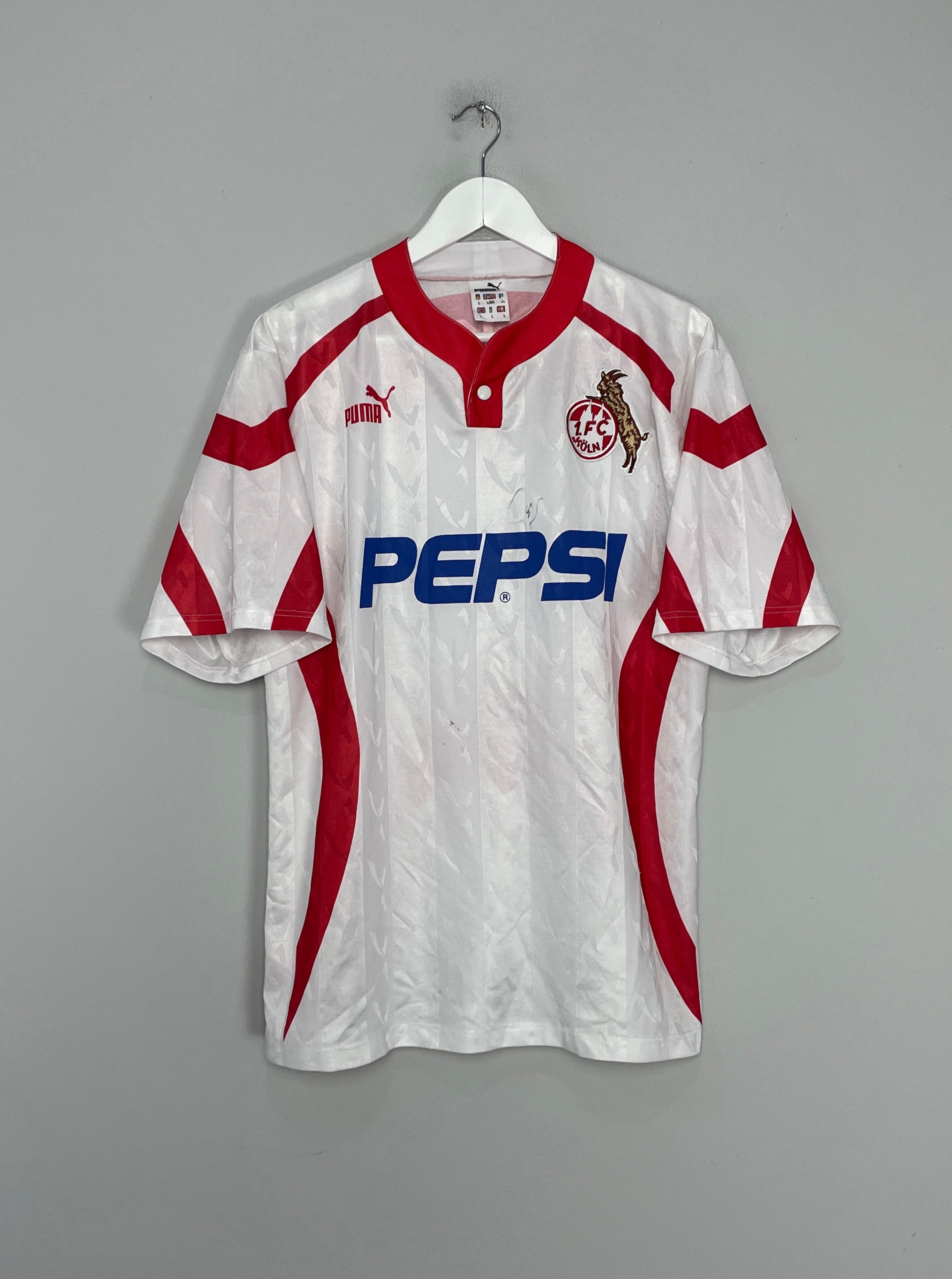 Shop 1993/94 FC KOLN *SIGNED* HOME SHIRT (M) PUMA, classic football shirts, vintage football shirts & retro soccer jerseys at Cult Kits