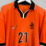 1998/00 NETHERLANDS HASSELBAINK #21 HOME SHIRT (XL) NIKE