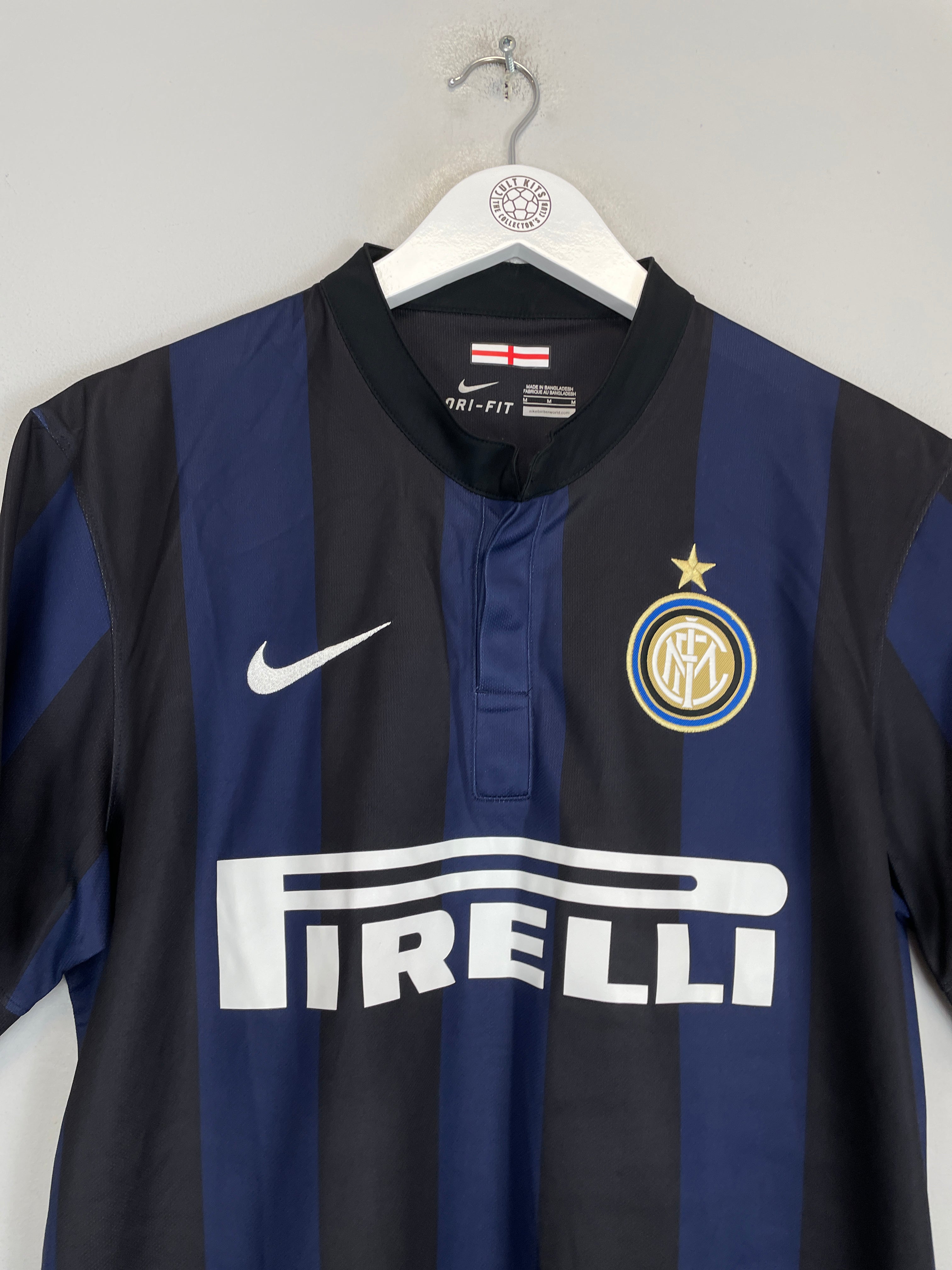 Shop 2013/14 INTER MILAN HOME SHIRT (M) NIKE, classic football shirts, vintage football shirts & retro soccer jerseys at Cult Kits