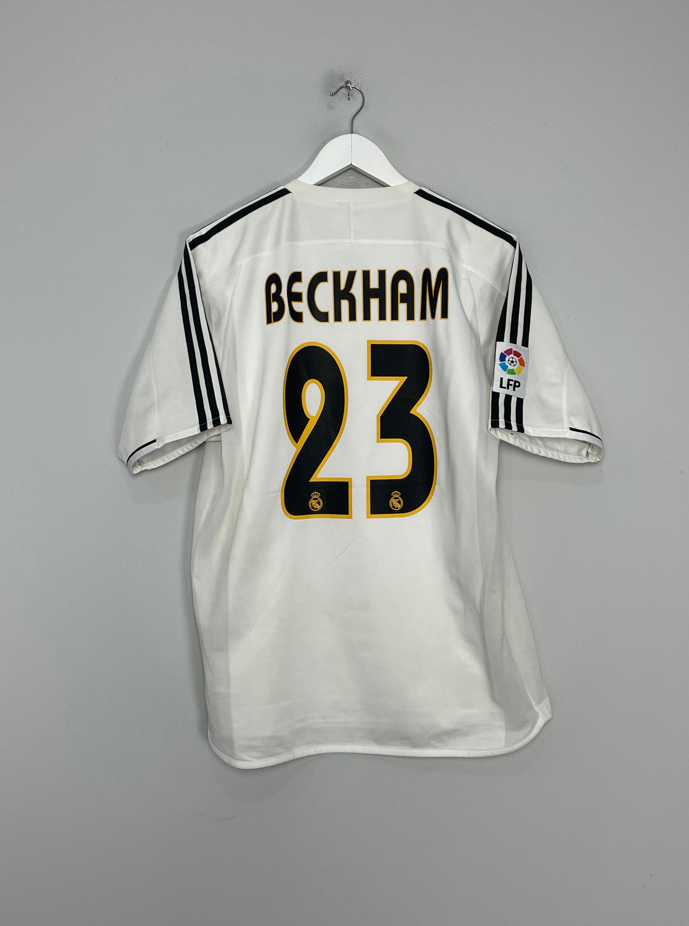 Shop 2004/05 REAL MADIRD BECKHAM #23 *PLAYER ISSUE* HOME SHIRT (M) ADIDAS, classic football shirts, vintage football shirts & retro soccer jerseys at Cult Kits