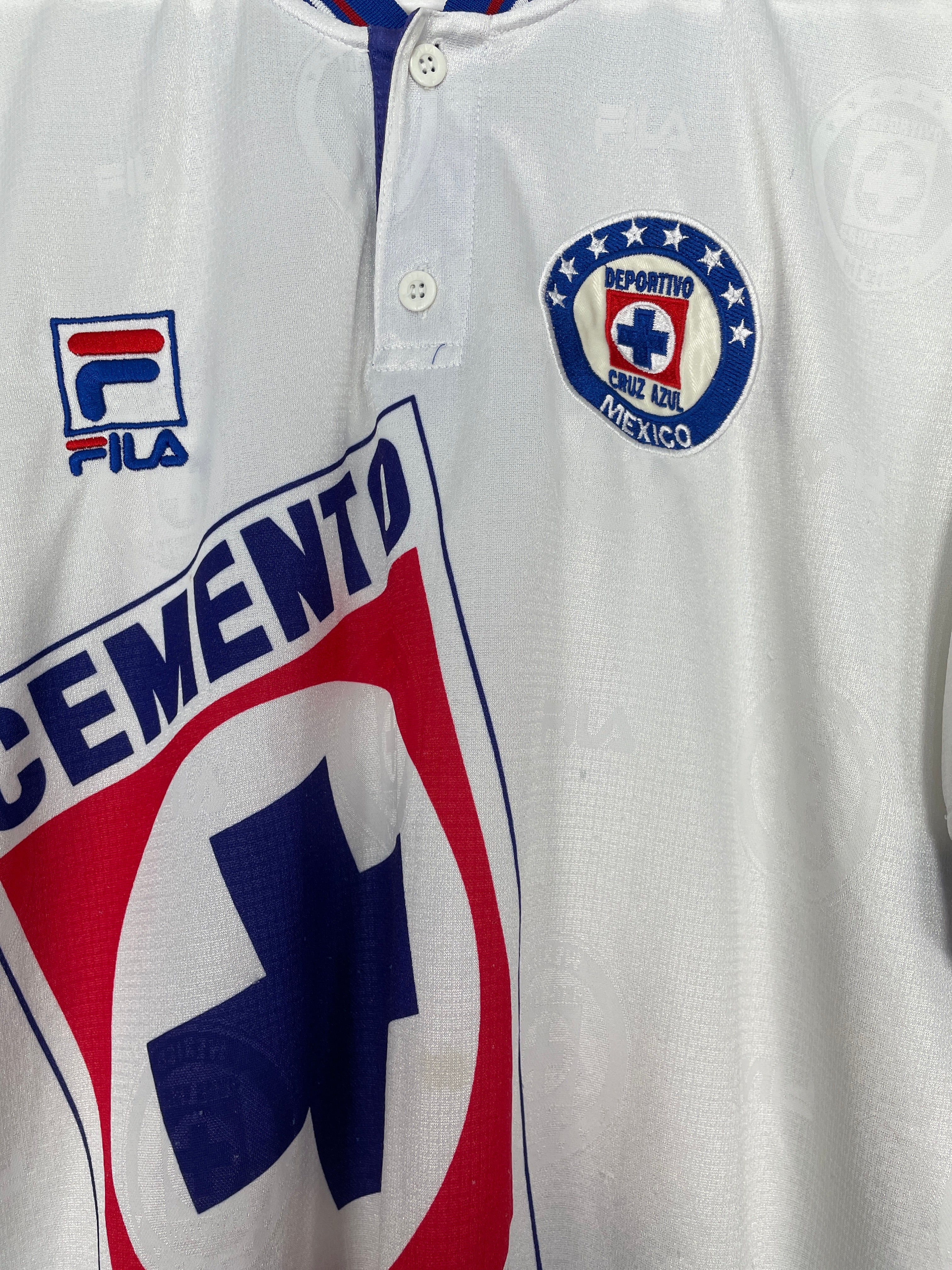 Shop 1999/00 CRUZ AZUL AWAY SHIRT (XL) FILA, classic football shirts, vintage football shirts & retro soccer jerseys at Cult Kits