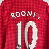 2012/13 MANCHESTER UNITED ROONEY #10 L/S HOME SHIRT (XL) NIKE