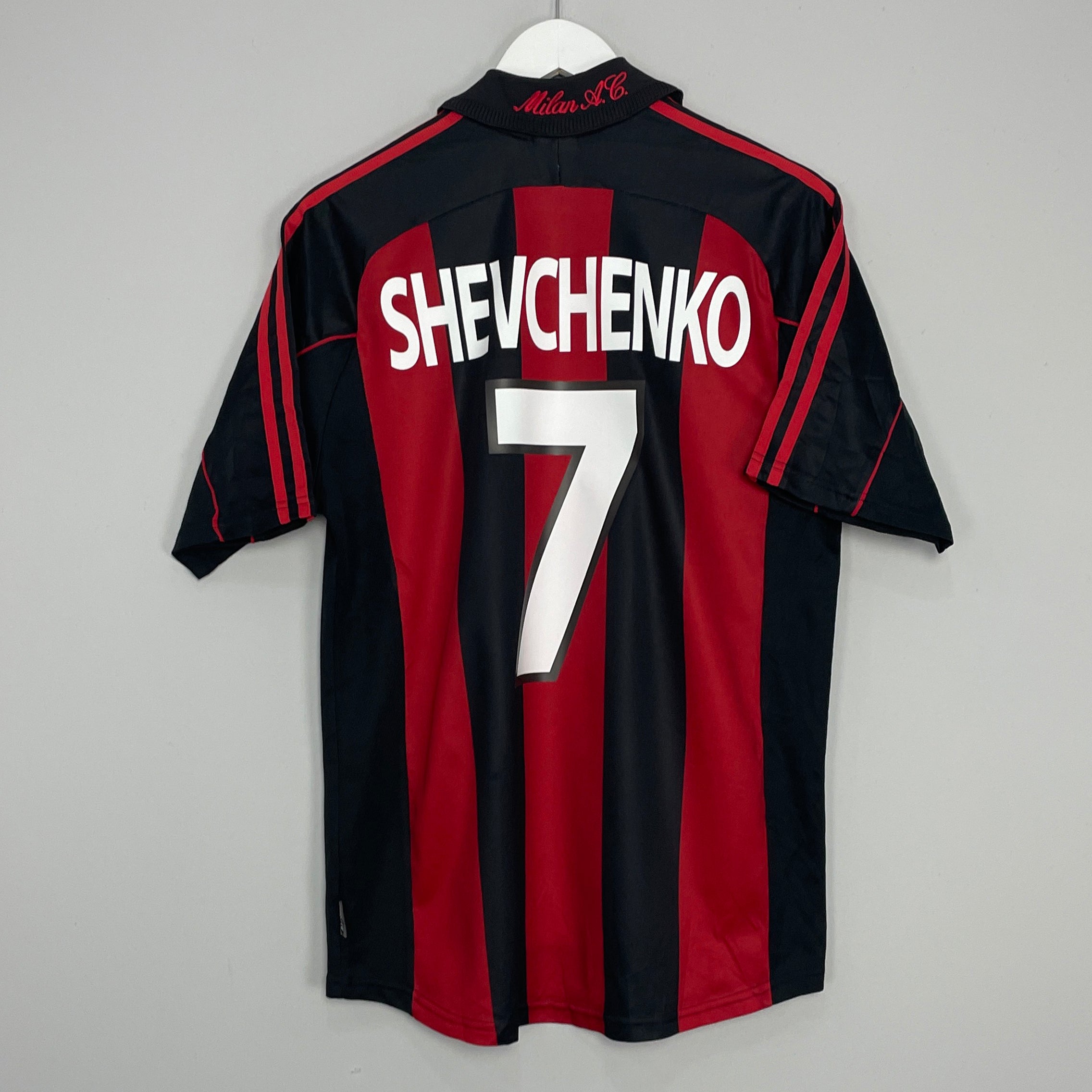Shop 2000/02 AC MILAN SHEVCHENKO #7 HOME SHIRT (M) ADIDAS, classic football shirts, vintage football shirts & retro soccer jerseys at Cult Kits