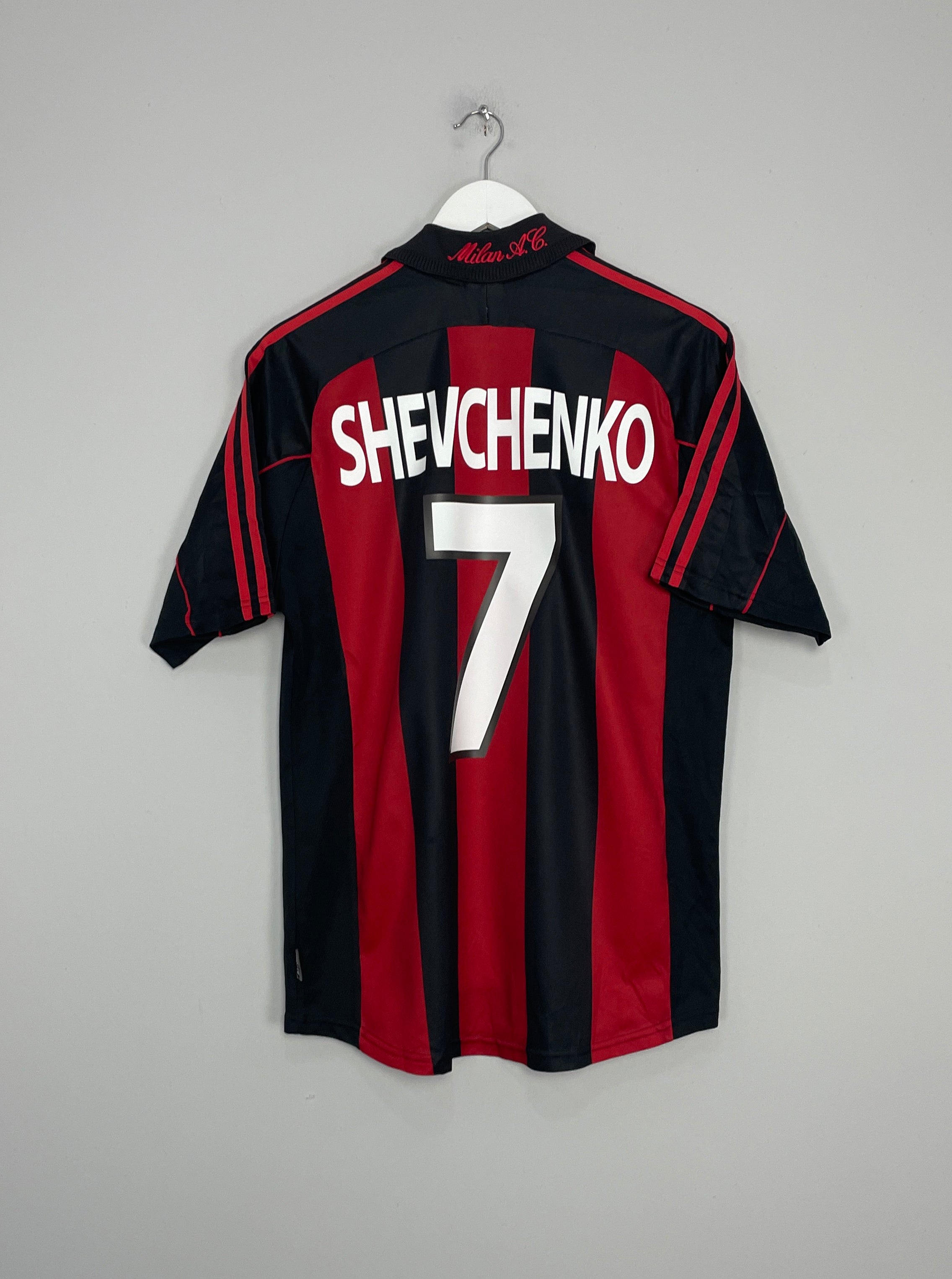 Shop 2000/02 AC MILAN SHEVCHENKO #7 HOME SHIRT (M) ADIDAS, classic football shirts, vintage football shirts & retro soccer jerseys at Cult Kits