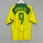 2004/06 BRAZIL RONALDO #9 HOME SHIRT (L) NIKE