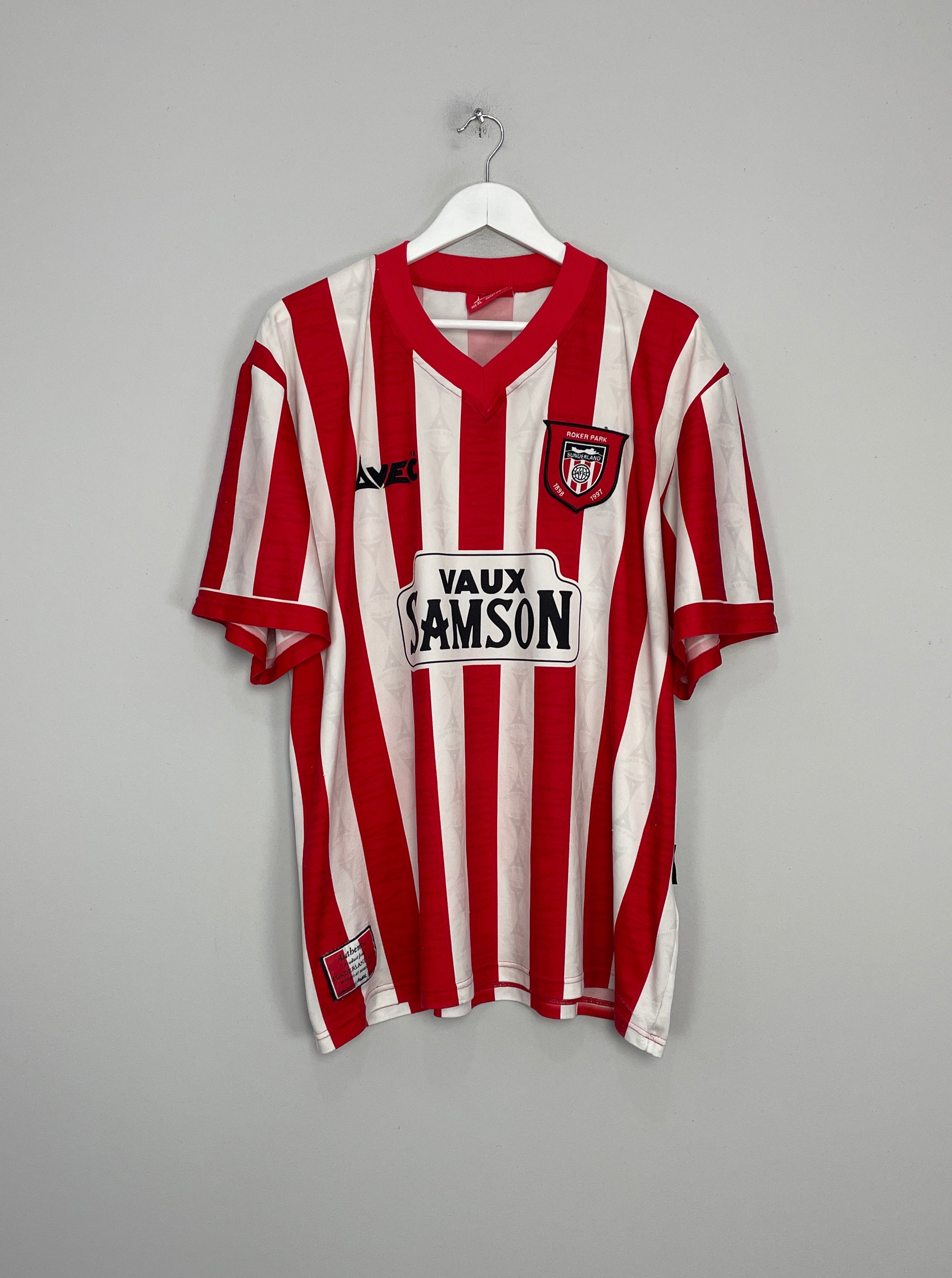 Shop 1996/97 SUNDERLAND HOME SHIRT (XL) AVEC, classic football shirts, vintage football shirts & retro soccer jerseys at Cult Kits